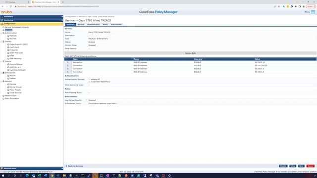 Aruba Clearpass - Authenticate network devices using Tacacs+ - Authentication Demo Part 2 смотреть онлайн