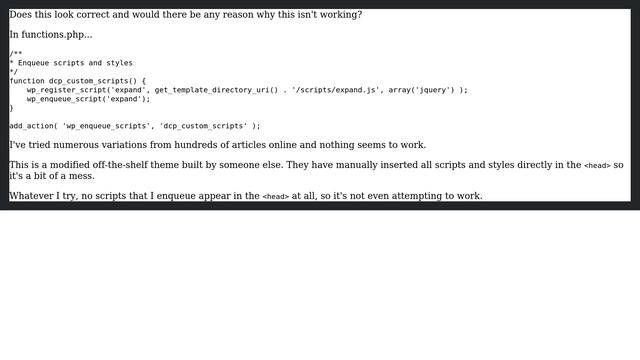 Wordpress: Registering / Enqueing Scripts Not Working смотреть онлайн