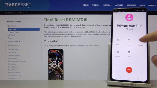 Все о входящем звонке на Realme 8i | Все подробности вызова Realme 8i смотреть онлайн