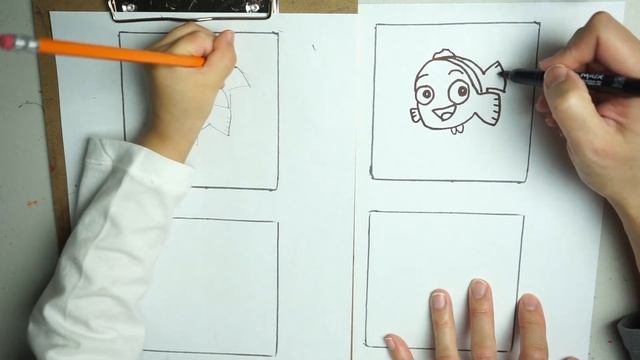 How to draw Nemo and Dory from Finding Nemo. Drawing Tutorial for Kids смотреть онлайн