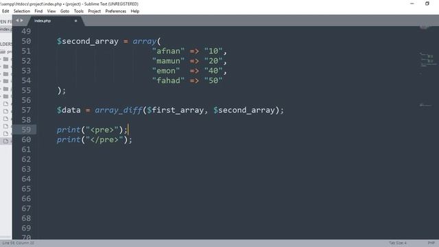PHP Array Functions -06 (array_diff()) смотреть онлайн