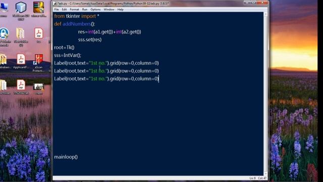 How to create adding two numbers by using python GUI application смотреть онлайн
