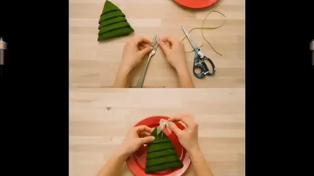 МК - елка из салфеток. Как правильно сервировать стол ///// Tree of napkins. How to lay the table смотреть онлайн