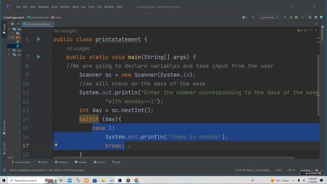 JAVA SWITCH STATEMENTS смотреть онлайн