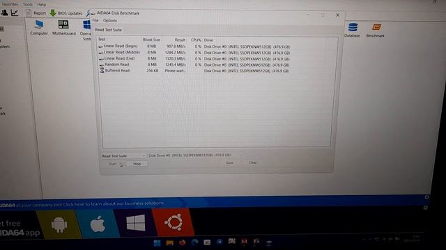 AIDA64 disk benchmark - Intel 660p SSD pcie nvme смотреть онлайн