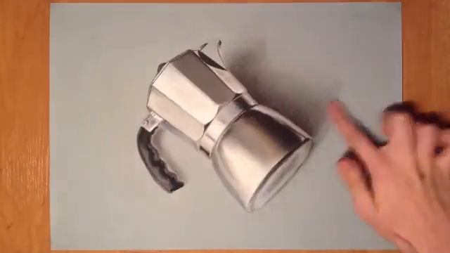 Как рисовать кофейник | 3D рисунок смотреть онлайн