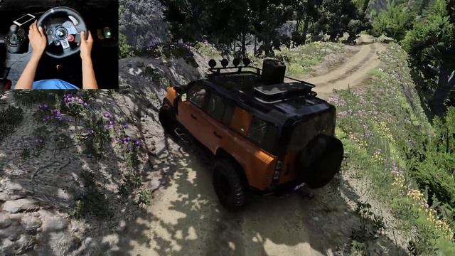 Realistic Offroading Land Rover Defender - BeamNG Drive | Steering Wheel Logitech G29 | AWAK DRO смотреть онлайн