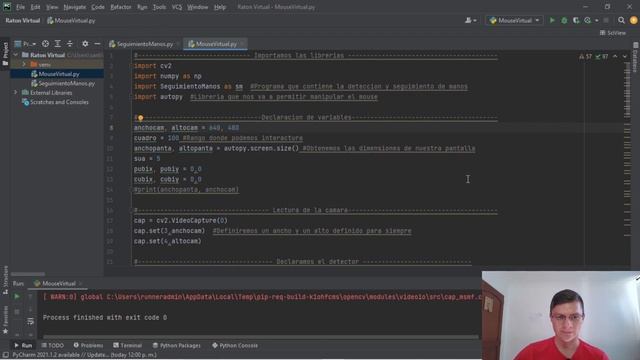 MOUSE VIRTUAL CON VISION ARTIFICIAL EN PYTHON | OpenCV MediaPipe Hands смотреть онлайн