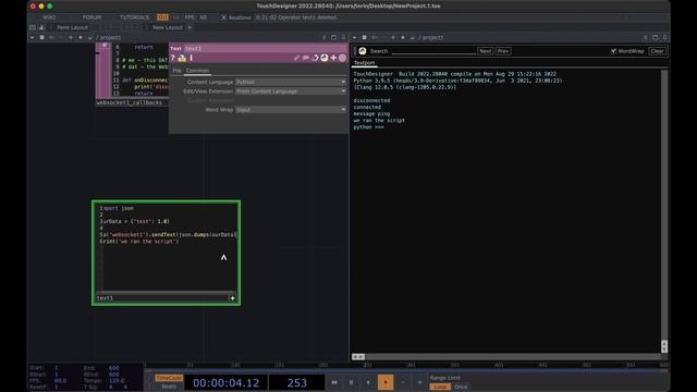 Tutorial 4 - Send Data from TD to a Website. Control TouchDesigner with a Website using WebSockets смотреть онлайн