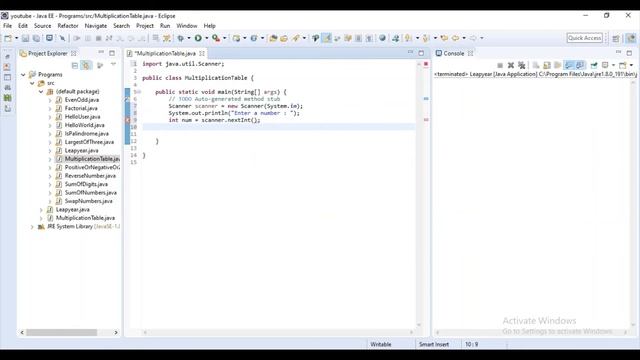 Java Program to Print "Multiplication Table" of a given Number | Eclipse | Programming | Coding смотреть онлайн