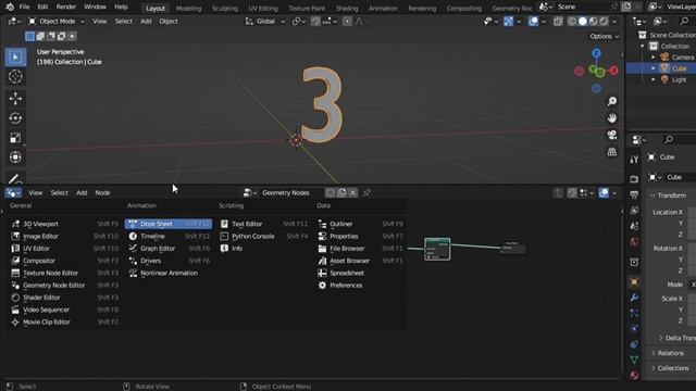 blendermania - how to make reverse Countdown in Blender using geometry nodes and rendered settings смотреть онлайн