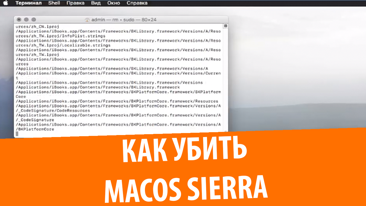 Как убить Mac OS Sierra