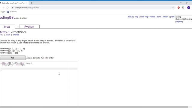 Array-1(frontPiece) Java Tutorial || codingbat.com смотреть онлайн