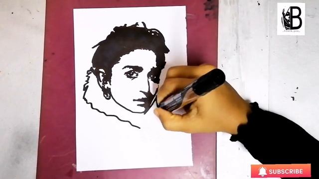 variety drawing !! black and white drawing|actors&actress | stencil art смотреть онлайн