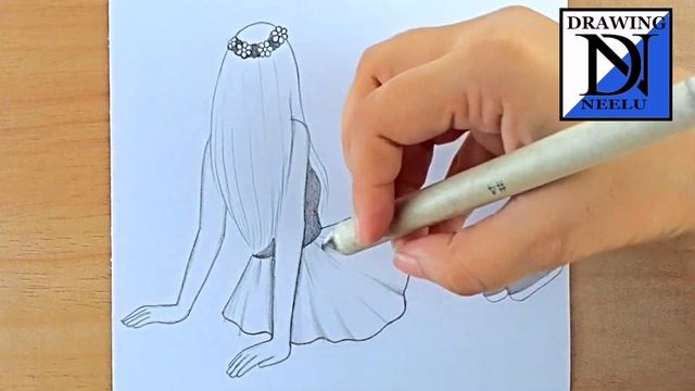 How to draw a Backside sitting Girl || Pencil sketch for beginner || Easy drawing || Girl drawing смотреть онлайн