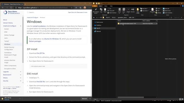 Installing and Validating Open Distro for Elasticsearch (ODFE) on Windows смотреть онлайн