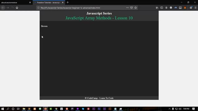 Javascript Array Methods | Javascript Beginner To Advance | Lesson 10 смотреть онлайн