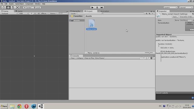 Как создать меню в Unity3d Урок 6