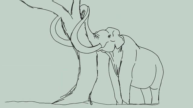 Columbian Mammoth pushes down a tree - 2D animation смотреть онлайн