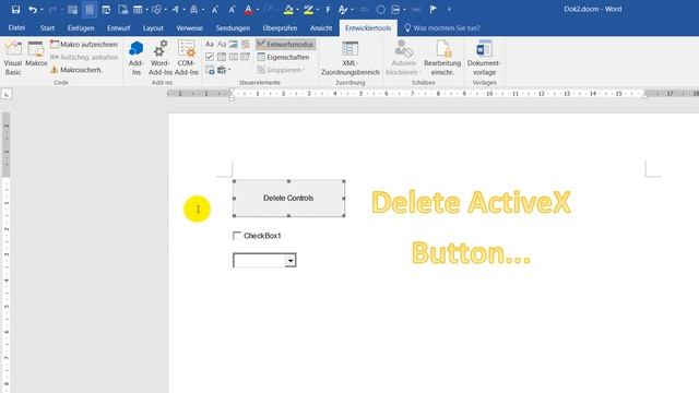 Word Macro: Delete Button and ActiveX Controls vba смотреть онлайн