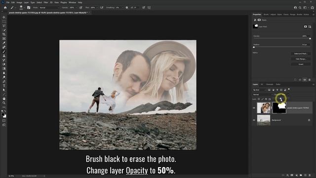 Blend Two Photos for Couple's Wedding Engagement Photo Shoot - Photoshop Tutorial смотреть онлайн