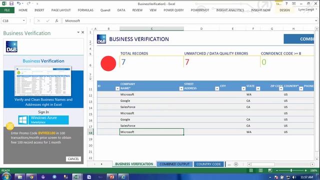 D&B Business Verification Add-in for Excel 2013 смотреть онлайн