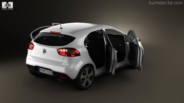 Kia Rio hatchback 5-door HQ interior 2011 by 3D model store Humster3D.com смотреть онлайн