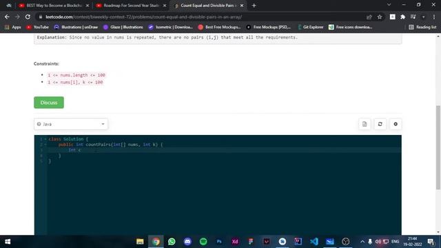 2176. Count Equal and Divisible Pairs in an Array | Leetcode Biweekly | Java Solution | 3ms | Easy смотреть онлайн