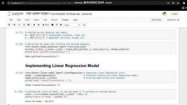 Marks Prediction using Linear Regression in Python. смотреть онлайн