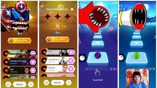 Bus Eater vs Train Eater vs The Extra Slide vs Great Mother Megaphone I Tiles Hop EDM Rush Games смотреть онлайн