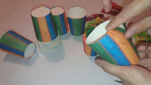 Стаканнан жасалған.Бонбоньерки из бумажный стакан. смотреть онлайн