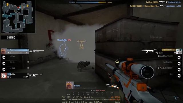 CS : GO - ЭПИЧНЫЙ NO ZOOM, И ПРОСТРЕЛ ЧЕРЕЗ ДЫМ