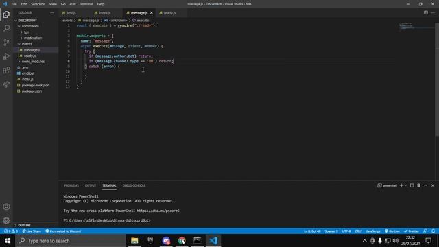 How To Make A Simple Command Handler Discord js V12 смотреть онлайн