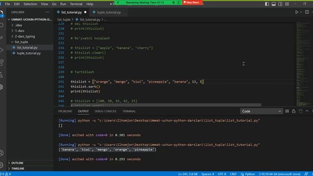 Python 3-dars. List and Tuple смотреть онлайн