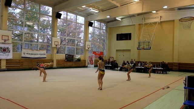 Чемпионат Риги по художественной гимнастике. Юниры. Групповые упражнения (мяч) смотреть онлайн