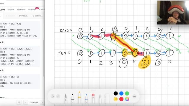 Leetcode 1493. Longest Subarray of 1's After Deleting One Element смотреть онлайн