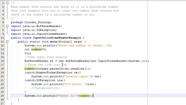 Java: How to input the number from console and check if the number is a palindrome number or not смотреть онлайн