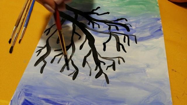 Цветущая Сакура. Нетрадиционная техника рисования смотреть онлайн