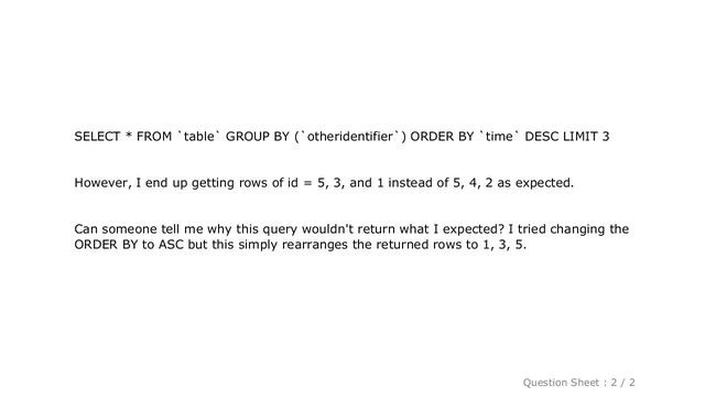 MySQL : Select the 3 most recent records where the values of one column are distinct смотреть онлайн