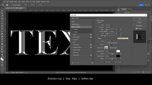 Silver chrome text | PHOTOSHOP TUTORIAL - TEXT EFFECT смотреть онлайн