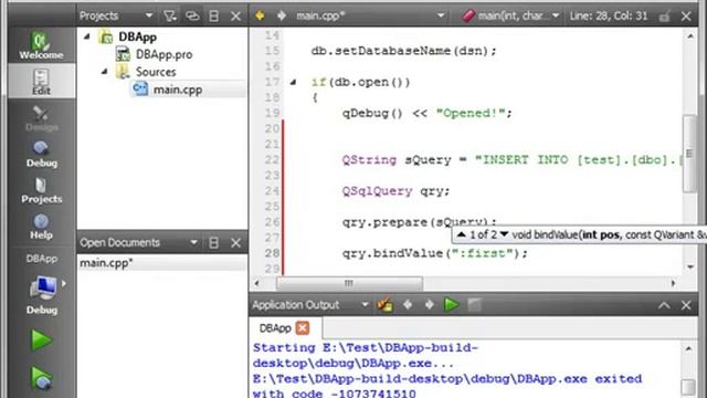 C++ Qt 53 QSQLQuery prepare and bindValue смотреть онлайн