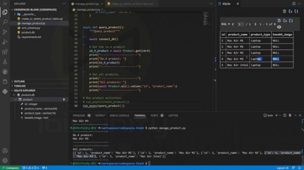 Read, update and delete data of database with Tortoise ORM (Database ORM framework of Python)
