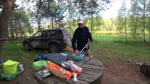 Первая РЫБАЛКА с НОЧЕВКОЙ 2023! Шашлык, палатка, вдвоем с женой.  Летний сезон открыт!