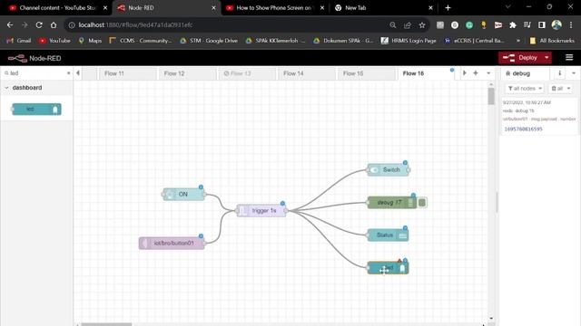 Trigger LED using MQTT Node-red using IoT MQTT Panel Apps смотреть онлайн