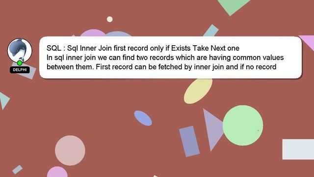 SQL : Sql Inner Join first record only if Exists Take Next one смотреть онлайн
