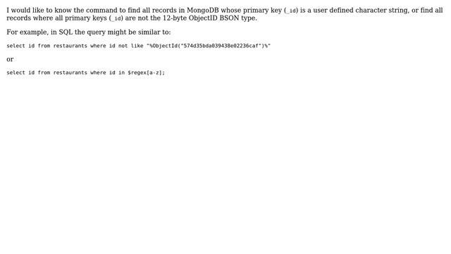 Databases: How to find all records in MongoDB whose primary key is a user defined character string? смотреть онлайн