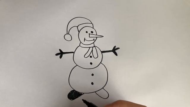 How to draw a snowman - Как нарисовать снеговика смотреть онлайн