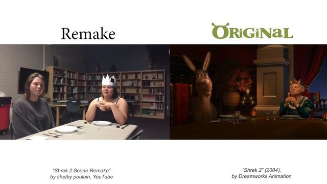 that shrek 2 dinner scene remake compared to the movie side by side смотреть онлайн