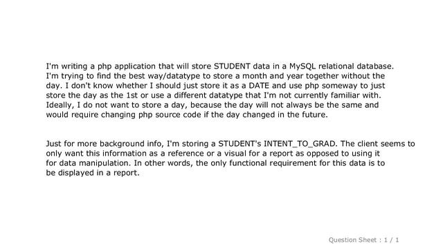 MySQL : mysql datatype to store month and year only смотреть онлайн