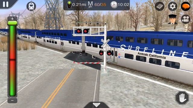 Trainz Driver 2 Amtrak Train passes by railroad crossing смотреть онлайн